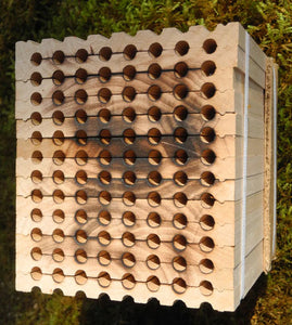 Mason bee nesting block - 13 trays - 96 hole